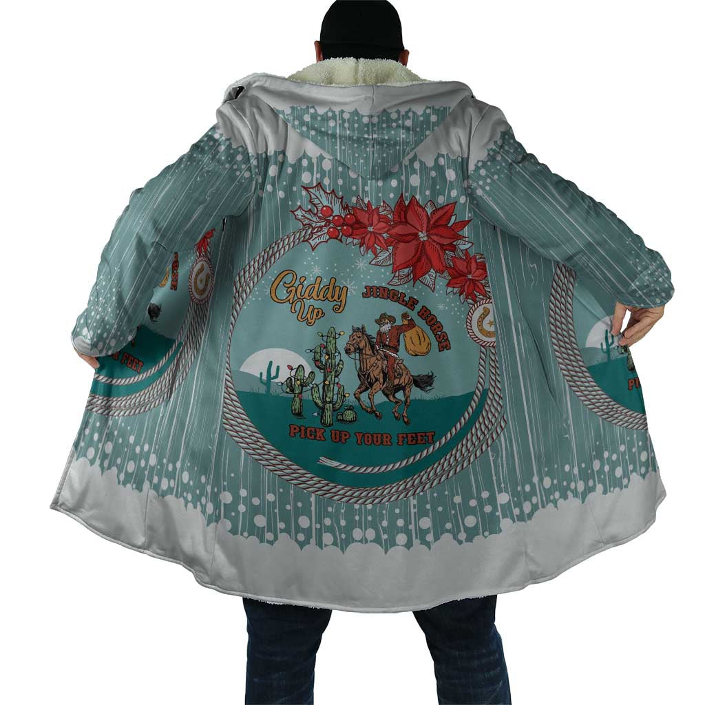 Cowboy Christmas Cloak Giddy Up Jingle Horse Green Version - Wonder Print Shop