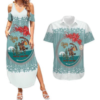 Cowboy Christmas Couples Matching Summer Maxi Dress and Hawaiian Shirt Giddy Up Jingle Horse Green Version - Wonder Print Shop