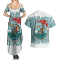 Cowboy Christmas Couples Matching Summer Maxi Dress and Hawaiian Shirt Giddy Up Jingle Horse Green Version - Wonder Print Shop