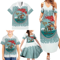 Cowboy Christmas Family Matching Summer Maxi Dress and Hawaiian Shirt Giddy Up Jingle Horse Green Version - Wonder Print Shop