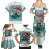 Cowboy Christmas Family Matching Summer Maxi Dress and Hawaiian Shirt Giddy Up Jingle Horse Green Version - Wonder Print Shop