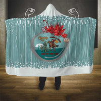 Cowboy Christmas Hooded Blanket Giddy Up Jingle Horse Green Version - Wonder Print Shop
