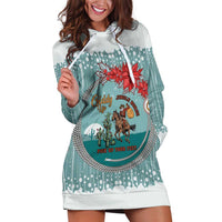 Cowboy Christmas Hoodie Dress Giddy Up Jingle Horse Green Version - Wonder Print Shop