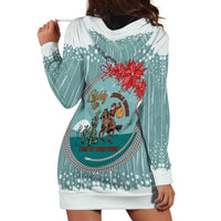 Cowboy Christmas Hoodie Dress Giddy Up Jingle Horse Green Version - Wonder Print Shop