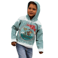 Cowboy Christmas Kid Hoodie Giddy Up Jingle Horse Green Version - Wonder Print Shop