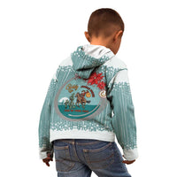 Cowboy Christmas Kid Hoodie Giddy Up Jingle Horse Green Version - Wonder Print Shop