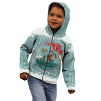 Cowboy Christmas Kid Hoodie Giddy Up Jingle Horse Green Version - Wonder Print Shop