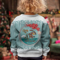 Cowboy Christmas Kid Ugly Christmas Sweater Giddy Up Jingle Horse Green Version - Wonder Print Shop