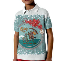 Cowboy Christmas Kid Polo Shirt Giddy Up Jingle Horse Green Version - Wonder Print Shop