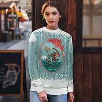 Cowboy Christmas Ugly Christmas Sweater Giddy Up Jingle Horse Green Version - Wonder Print Shop