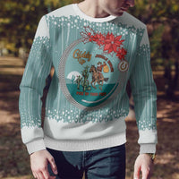 Cowboy Christmas Ugly Christmas Sweater Giddy Up Jingle Horse Green Version - Wonder Print Shop