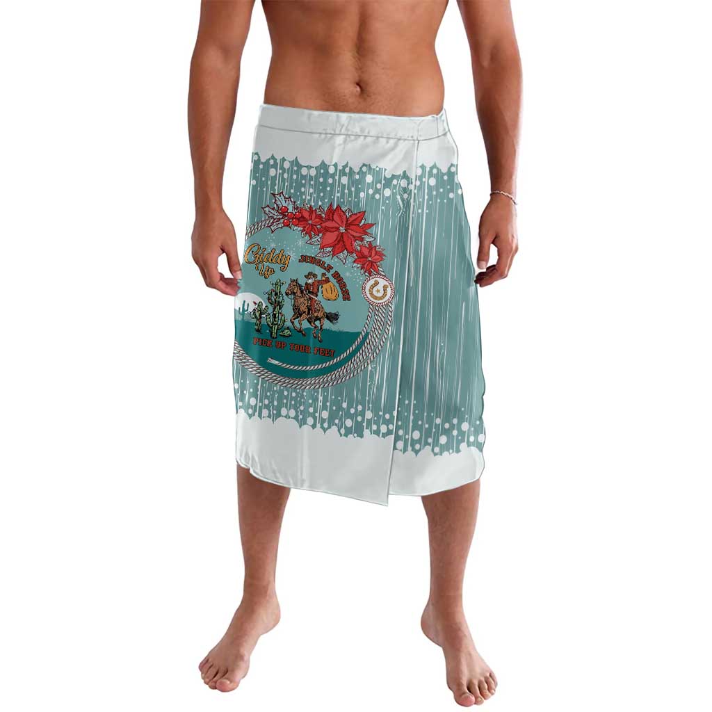 Cowboy Christmas Lavalava Giddy Up Jingle Horse Green Version - Wonder Print Shop