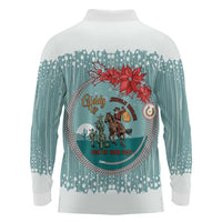 Cowboy Christmas Long Sleeve Polo Shirt Giddy Up Jingle Horse Green Version - Wonder Print Shop