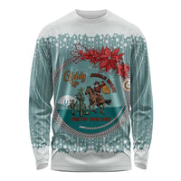 Cowboy Christmas Long Sleeve Shirt Giddy Up Jingle Horse Green Version - Wonder Print Shop