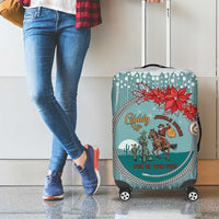 Cowboy Christmas Luggage Cover Giddy Up Jingle Horse Green Version - Wonder Print Shop