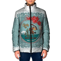 Cowboy Christmas Padded Jacket Giddy Up Jingle Horse Green Version - Wonder Print Shop