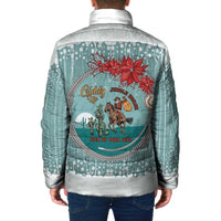 Cowboy Christmas Padded Jacket Giddy Up Jingle Horse Green Version - Wonder Print Shop