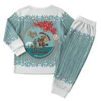 Cowboy Christmas Pajama Set Giddy Up Jingle Horse Green Version - Wonder Print Shop