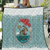 Cowboy Christmas Quilt Giddy Up Jingle Horse Green Version - Wonder Print Shop