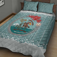 Cowboy Christmas Quilt Bed Set Giddy Up Jingle Horse Green Version - Wonder Print Shop