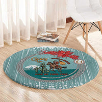 Cowboy Christmas Round Carpet Giddy Up Jingle Horse Green Version - Wonder Print Shop