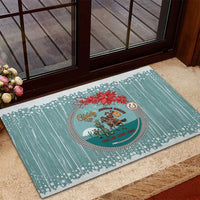 Cowboy Christmas Rubber Doormat Giddy Up Jingle Horse Green Version - Wonder Print Shop