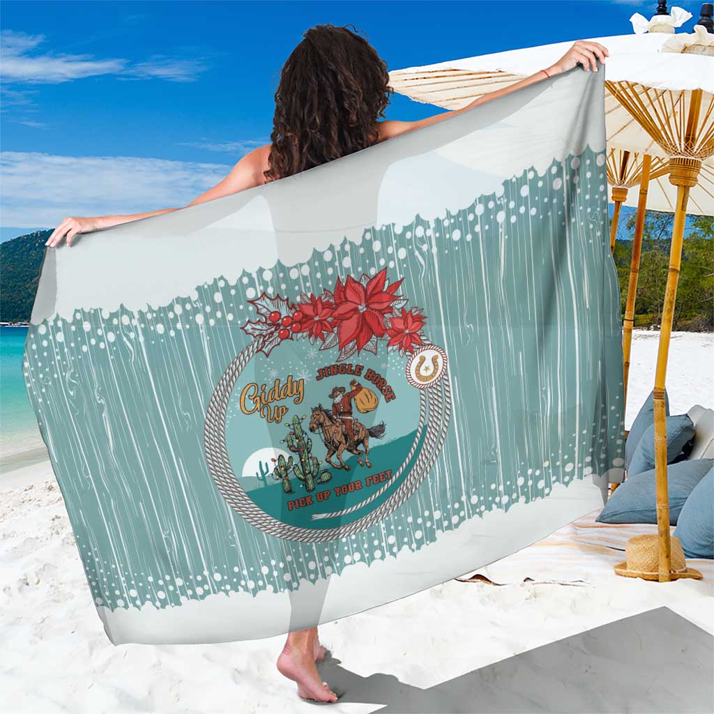 Cowboy Christmas Sarong Giddy Up Jingle Horse Green Version - Wonder Print Shop