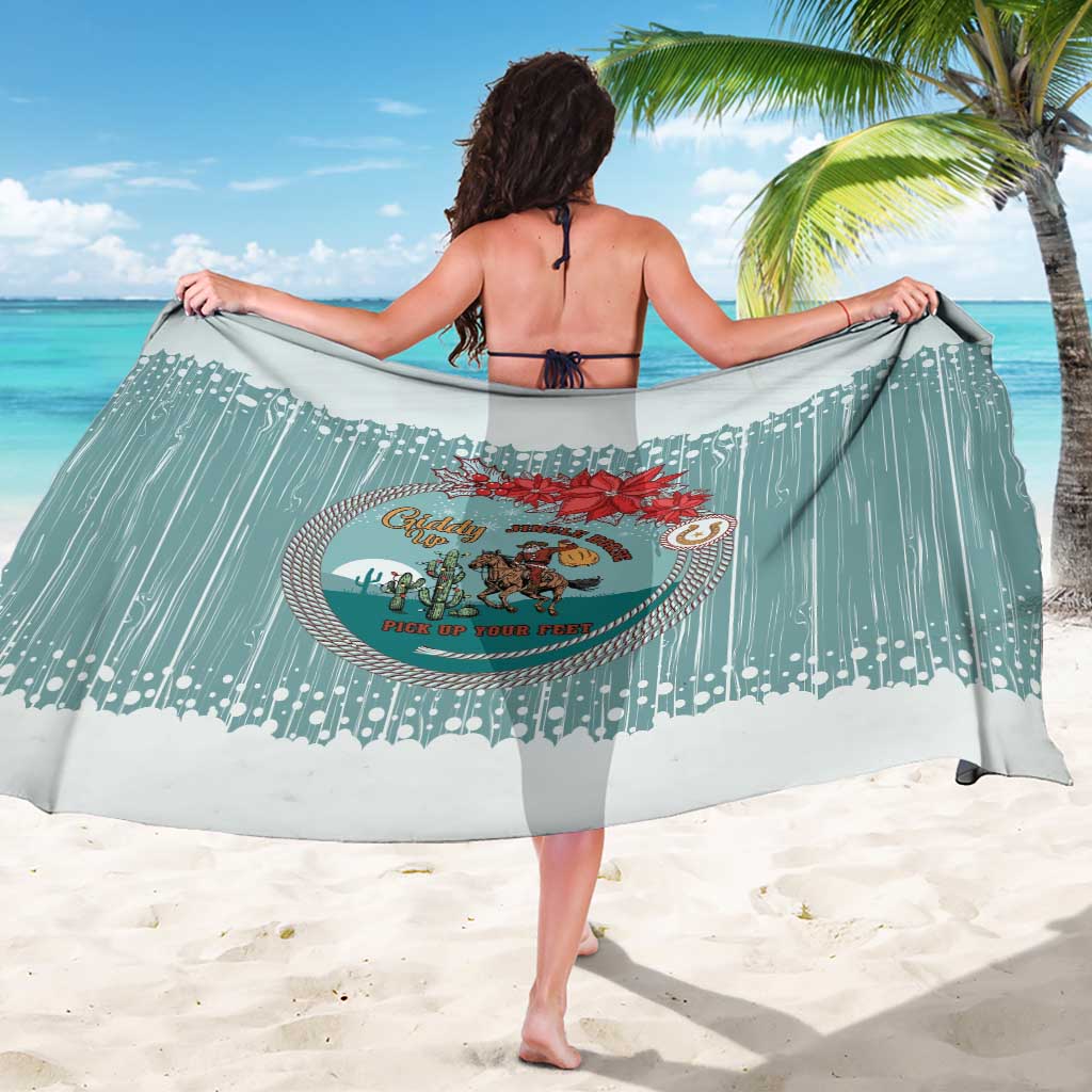 Cowboy Christmas Sarong Giddy Up Jingle Horse Green Version - Wonder Print Shop