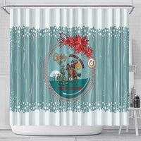Cowboy Christmas Shower Curtain Giddy Up Jingle Horse Green Version - Wonder Print Shop
