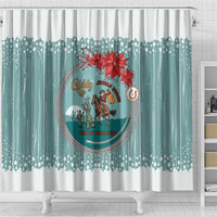 Cowboy Christmas Shower Curtain Giddy Up Jingle Horse Green Version - Wonder Print Shop
