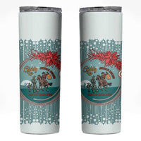 Cowboy Christmas Skinny Tumbler Giddy Up Jingle Horse Green Version - Wonder Print Shop
