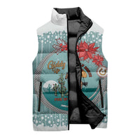 Cowboy Christmas Sleeveless Puffer Jacket Giddy Up Jingle Horse Green Version - Wonder Print Shop