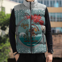 Cowboy Christmas Sleeveless Puffer Jacket Giddy Up Jingle Horse Green Version - Wonder Print Shop