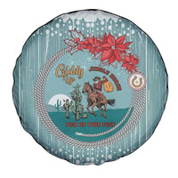 Cowboy Christmas Spare Tire Cover Giddy Up Jingle Horse Green Version - Wonder Print Shop
