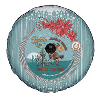 Cowboy Christmas Spare Tire Cover Giddy Up Jingle Horse Green Version - Wonder Print Shop