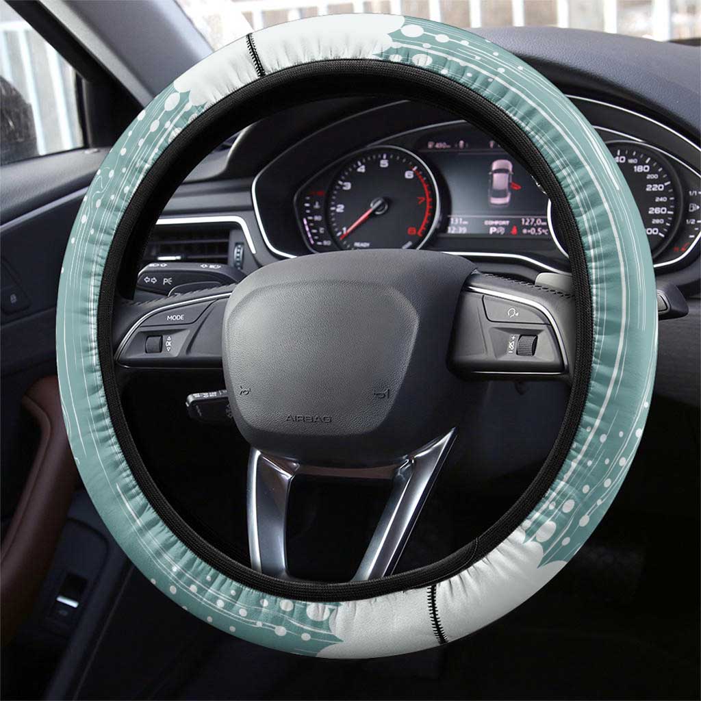 Cowboy Christmas Steering Wheel Cover Giddy Up Jingle Horse Green Version - Wonder Print Shop