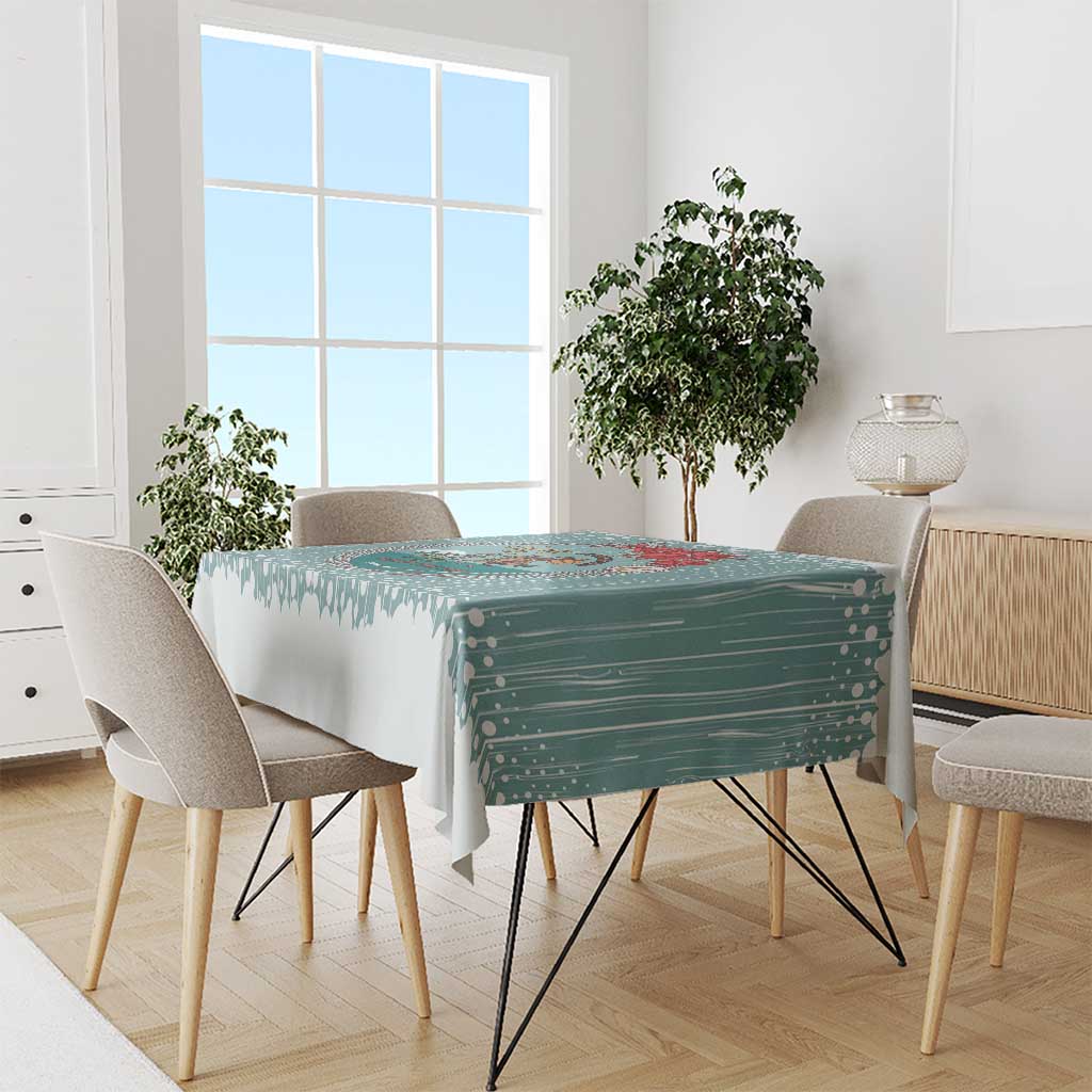 Cowboy Christmas Tablecloth Giddy Up Jingle Horse Green Version - Wonder Print Shop