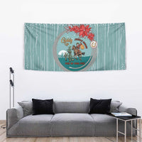 Cowboy Christmas Tapestry Giddy Up Jingle Horse Green Version - Wonder Print Shop