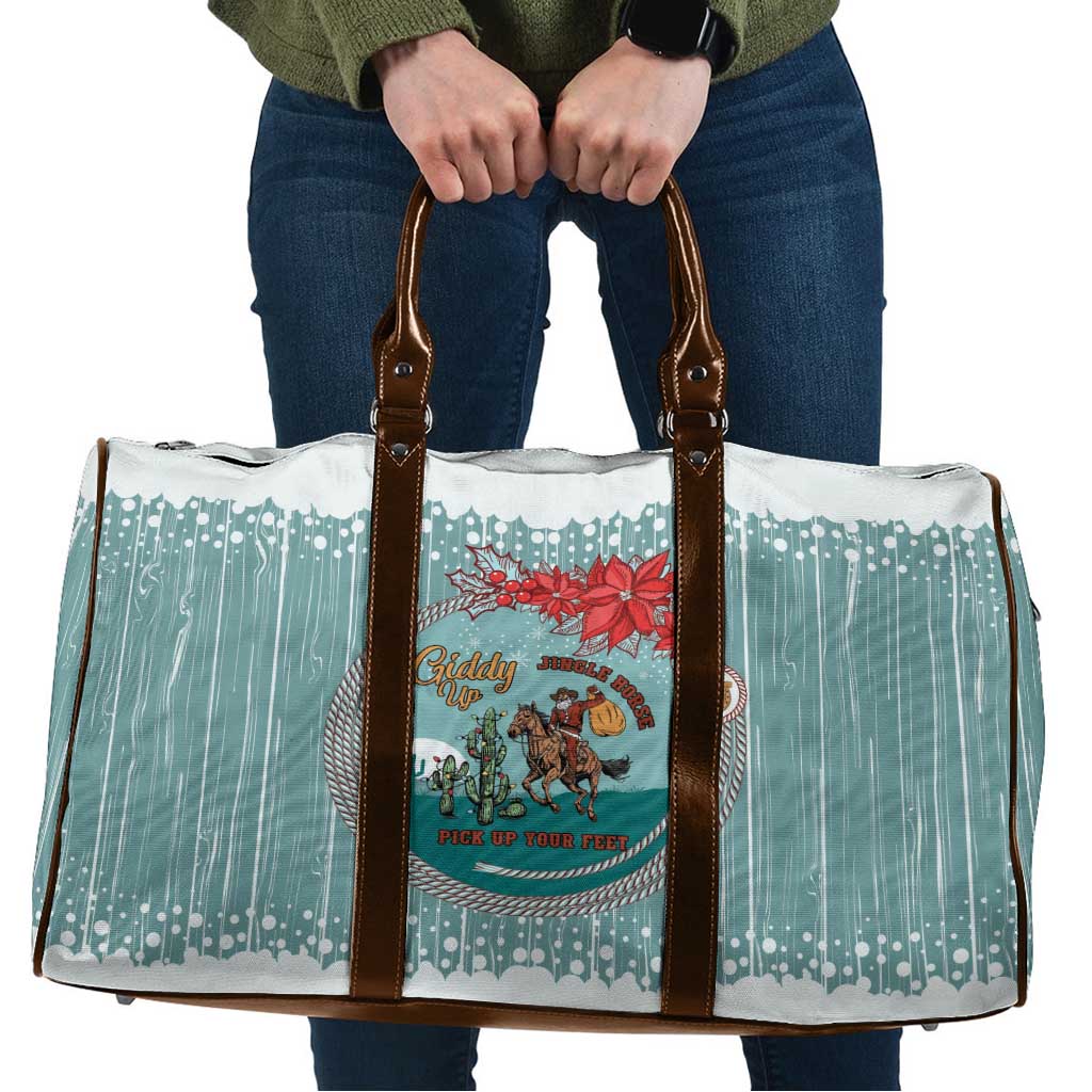 Cowboy Christmas Travel Bag Giddy Up Jingle Horse Green Version - Wonder Print Shop