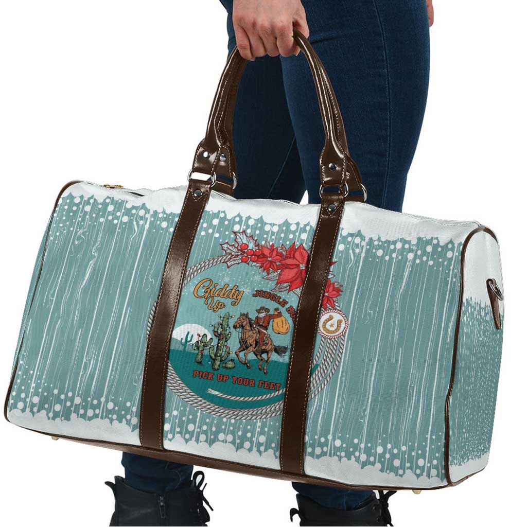 Cowboy Christmas Travel Bag Giddy Up Jingle Horse Green Version - Wonder Print Shop