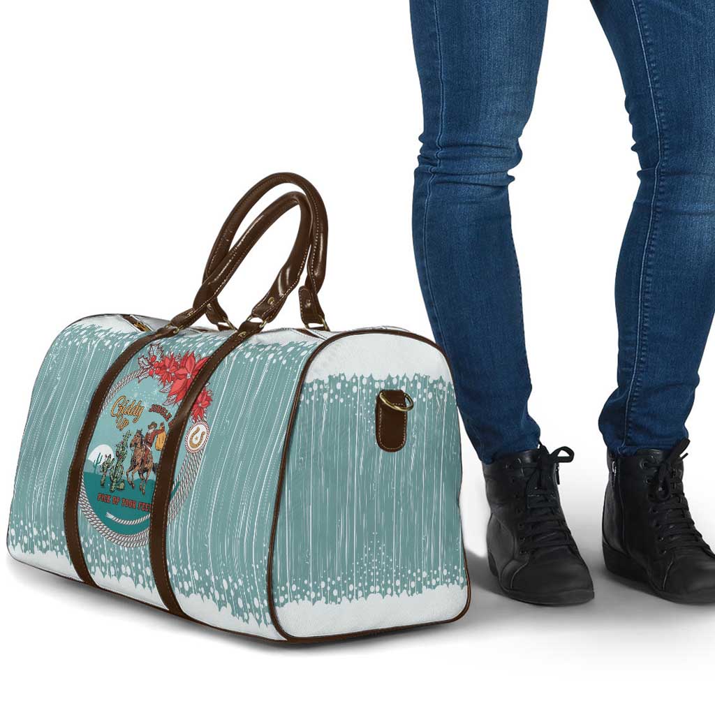 Cowboy Christmas Travel Bag Giddy Up Jingle Horse Green Version - Wonder Print Shop