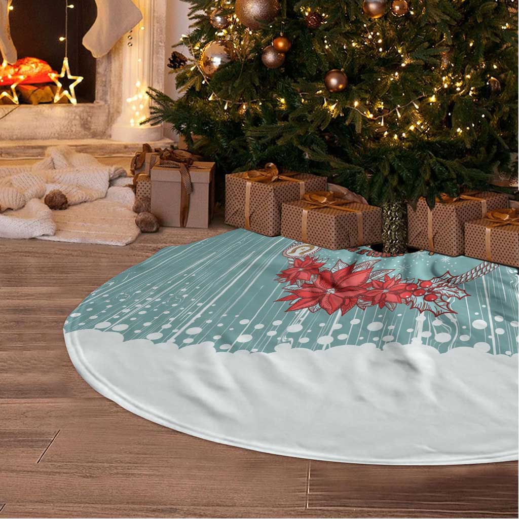 Cowboy Christmas Tree Skirt Giddy Up Jingle Horse Green Version - Wonder Print Shop
