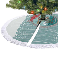 Cowboy Christmas Tree Skirt Giddy Up Jingle Horse Green Version - Wonder Print Shop