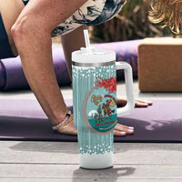 Cowboy Christmas Tumbler With Handle Giddy Up Jingle Horse Green Version - Wonder Print Shop