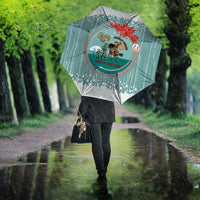 Cowboy Christmas Umbrella Giddy Up Jingle Horse Green Version - Wonder Print Shop