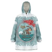 Cowboy Christmas Wearable Blanket Hoodie Giddy Up Jingle Horse Green Version - Wonder Print Shop