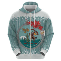 Cowboy Christmas Zip Hoodie Giddy Up Jingle Horse Green Version - Wonder Print Shop