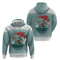 Cowboy Christmas Zip Hoodie Giddy Up Jingle Horse Green Version - Wonder Print Shop