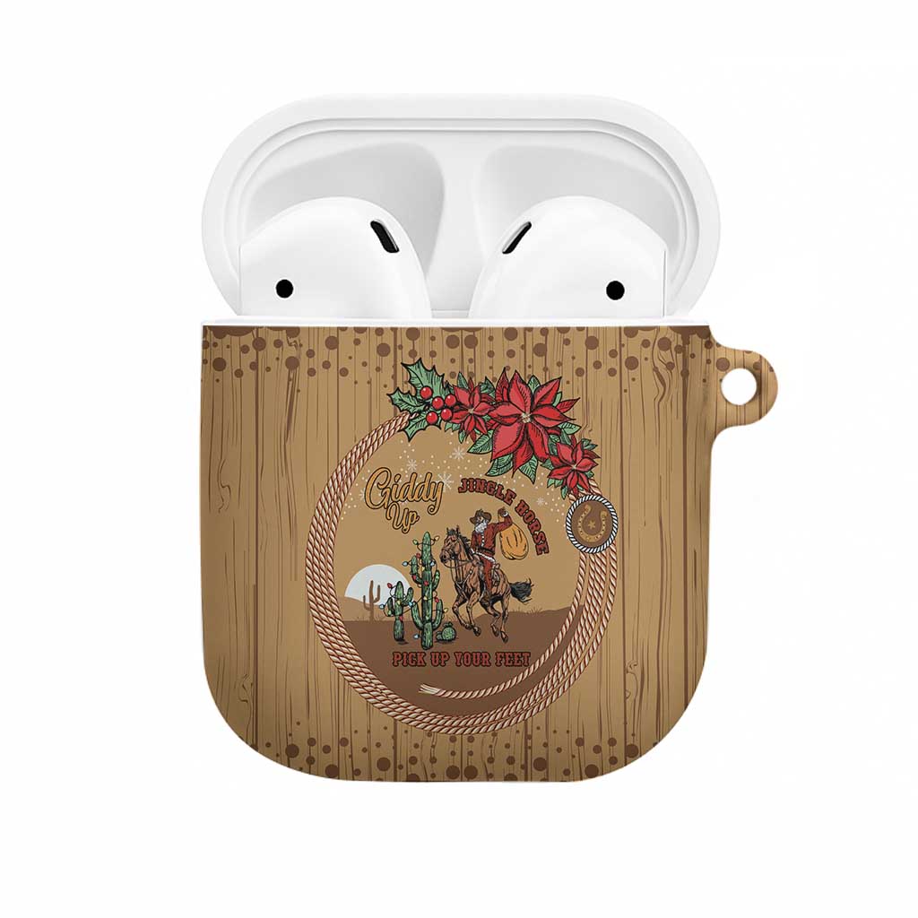 Cowboy Christmas AirPods Case Giddy Up Jingle Horse Brown Version - Wonder Print Shop