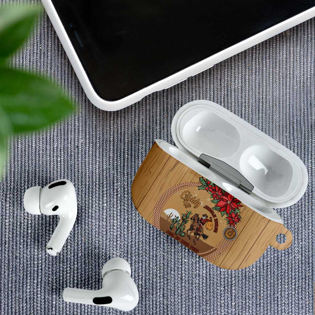 Cowboy Christmas AirPods Case Giddy Up Jingle Horse Brown Version - Wonder Print Shop
